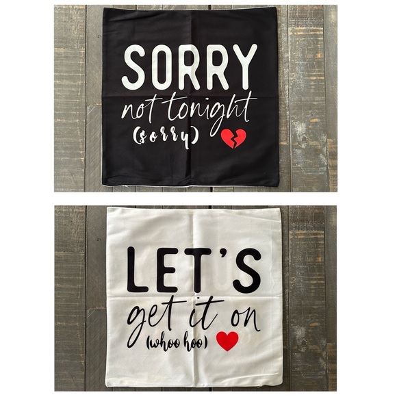 New! Funny Couples Dual Sided Message Flannel Pillow Cover 18”x18” - Picture 2 of 6